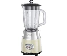 Russell Hobbs Frullatore Retro 25192-56 3 velocità, modalità Pulse - Bicchiere in Vetro da 1.5L - 800w - Crema