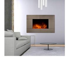 CheminArte 044 - Camino elettrico con effetto fiamma Pure Inox Color Style, Argento (Argent)