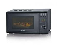 Severin MW 7861, 2 in 1, 700 W microonde, 900 W Grill, 7 Livelli di Potenza, 9 programmi di Cottura, Display Digitale Multifunzione, 20 Litri, Plastica, Nero