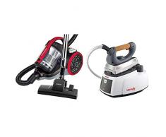Polti Forzaspira C110_Plus Aspirapolvere Ciclonico, Senza Sacco, 800 W, 2 Liters, 80 Decibel & 505 Vaporella Pro Ferro da Stiro a Vapore con Caldaia, Tappo di Sicurezza, 1750 W, 3.5 Bar