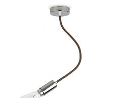 CD Cables-Flexy One, Lampada Sospensione, Pendel Cromato, Flessibile Marrone