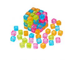 Relaxdays Cubetti di Ghiaccio Riutilizzabili, Set da 100, Ghiaccio Refrigerante in Plastica, Cocktail, Feste, Colorati