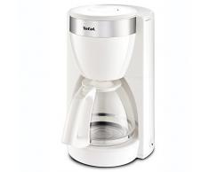 Tefal CM1801 Deflini Plus, macchina da caffè in vetro con elementi in acciaio inox, da 10 a 15 tazze, 1000 W, colore: bianco