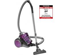 Clatronic BS ECO della Cyclon Twin Spin Aspirapolvere senza sacco con extra ampio raggio d azione, circa 8,3 m anthrazit/violett.