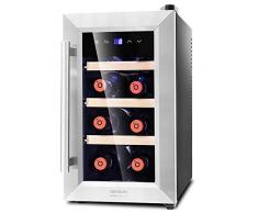 Cecotec Vinotecas da 8-16 bottiglie – Design porta in vetro, pannello touch e schermo LED Legno 8 Botellas