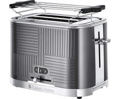 Russell Hobbs Geo Steel 25250-56 Tostapane, Funzione per scongelare, Griglia scalda panini, Acciaio Inox, Grigio