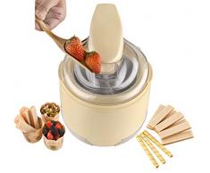 Team Kalorik TKG ICE 2500 2 in 1 Gelatiera e Yogurtiera, 15 W, 1 Liter, Metallo/Plastica/Liquido Refrigerante, Beige