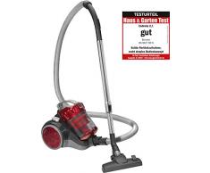 Clatronic BS ECO della Cyclon Twin Spin Aspirapolvere senza sacco con extra ampio raggio d azione, circa 8,3 m anthrazit/rot