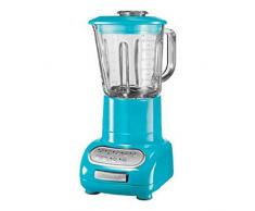 KitchenAid 5KSB5553ECL Frullatore Artisan Vetro da 1,5 L e caraffa culinaria da 0,75 L, 1.5 Litri, Blu Cristallo