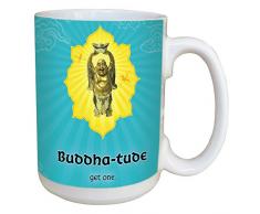 Tree-Free Greetings 45482 15 oz Angi and SilasBuddhatude Ceramic Mug with Full-Sized Handle