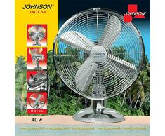 Johnson Elettrodomestici JON150 Ventilatore Acciaio da Tavolo, 34 cm, 40 W