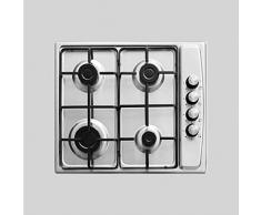 LINKE LKTB4GX - Tavolo di cottura a 4 fuochi al butano, con comandi tramite manico in acciaio inox