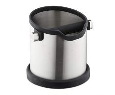 Relaxdays Contenitore per Fondi di Caffè, Asta Gommata Insonorizzante, Espresso, Battifiltro, Acciaio Inox, Argento