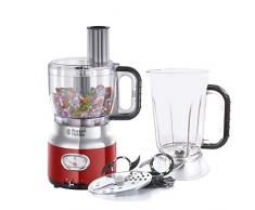 Russell Hobbs Roobot da Cucina Retro 25180-56 2 velocità, modalità Pulse - 1,7L - 4 accessori - 850w - Rosso