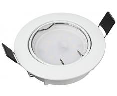 Muellerlicht - Faretto da incasso a LED, 5 W, 400 lm, 82 x 24 mm, luce bianca calda, 2700 K, alloggiamento bianco, orientabile