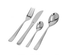 Porcellana Bianca Confezione 24 posate composto da 6 coltelli + 6 forchette + 6 cucchiai +6 cucchiaini in acciaio inox LOGGIA VINTAGE