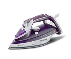 Ariete 6243 Steam Iron 2200W - Ferro da Stiro, Piastra in ceramica, Colpo vapore 140 gr/min, 2200 W, Serbatoio 320 ml, Bianco/Porpora