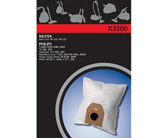 Electrolux, X3200, 4 Sacchetti per aspirapolvere, in materiale sintetico, compatibili con Philips Oslo - Vision - Classique