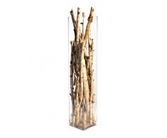 H&H Vaso Vetro Trasparente Quadro Cm15Xh80 Arredo E Decorazioni Casa