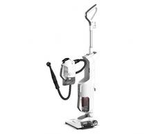 Polti Vaporetto 3 Clean, scopa a vapore e aspirapolvere senza sacco con pulitore a vapore portatile, 3 in 1, 12 accessori in dotazione, 1800 Watt, bianco/grigio