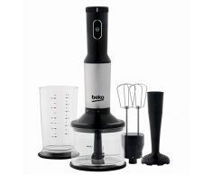 Beko HBA7753X Frullatore ad Immersione con 3 Accessori, 750 W, 5 velocità, Nero