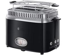 Russell Hobbs Retro Collection Tostapane, 1300 W, Acciaio Inossidabile, 2 Scomparti, Nero