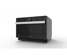 Whirlpool MWP 339 SB Forno a Microonde Supreme Chef termoventilato combinato, 33 litri, nero e argento, con double Steamer, griglia alta, griglia bassa e piatto Crisp + maniglia