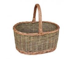 Cesto di acquisto di vimini di grande paese ovale