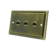 Maniglia in ottone anticato, 3 uscita interruttore a levetta – 10 AMP tripla bande 2 vie idraulico interruttore luce