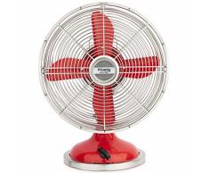 H.Koenig JOE50 Ventilatore Silenzioso Design in Metallo, Diametro 25cm, Silenzioso 47Db, Bianco