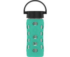 Lifefactory - Bottiglia in vetro con tappo classico, colore: Blu, Vetro, Kale, 350 ml