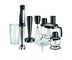 Braun Multiquick 7 MQ 7087X - Frullatore a immersione, 1000 W, con tecnologia ActiveBlade,frullatore a immersione, tritatutto, frusta e robot da cucina, 11 accessori inclusi, colore: Nero/Acciaio INOX