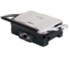 Ariete 1923 Metal Grill 1200 Griglia Elettrica con Piastre Antiaderenti Removibili, Bistecchiera, Tostiera, Barbecue, Apribile a 180°, Termostato Regolabile, 1200 W, Nero/Acciaio