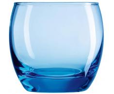Arcoroc Salto Ice Blue Bicchiere da Whisky, 320 milliliters, Vetro, Trasparente