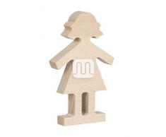 Paralume in legno verniciabile a forma di bambina