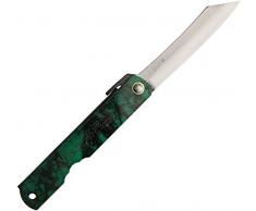 Higonokami – Coltello pieghevole – Lunghezza lama: 6.98 cm – Blue Paper Steel Jade
