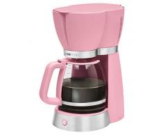 Clatronic KA 3689 RockNRetro Macchina da caffè con Filtro per 15 Tazze, caraffa in Vetro, antigoccia, spegnimento Automatico, 1000 W, Cups, Rosa
