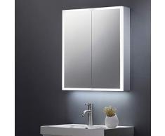 Keenware KBM-104 - Armadietto da bagno a LED con presa per rasoio, 600 x 700 mm