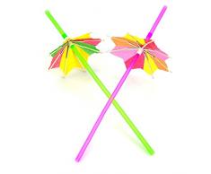 Shatchi Shatchi 6127-12 cannucce per ombrelli tropicali hawaiani, accessori per feste, colori assortiti, in plastica