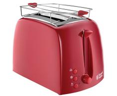 Russell Hobbs Textures Red Tostapane, 850 W, Rosso