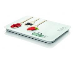 Laica KS5020 Bilancia da Cucina Elettronica, Bianca, Vetro Temperato, Tasti Touch Sensor, 20 kg, elettrica, bianco/rosso