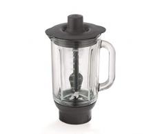 Kenwood KAH359GL Accessorio Frullatore per impastatrici planetarie, in vetro Thermoresist, lame in acciaio inox facilmente removibile, capacità 1,6L, Grigio trasparente