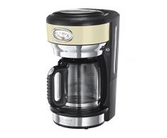 Russell Hobbs Retro 21702-56 Macchina da Caffè, 1000 Watt, 1.25 Litri, Acciaio Inossidabile, Crema