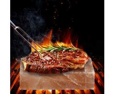relaxdays 10023230 Piastra in Pietra, Cottura al Barbecue, Gustoso Aroma per Griglia, Blocco Sale Himalaya Forno,20x10x5 cm,Rosa