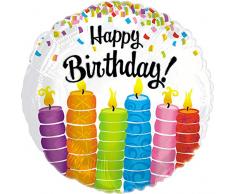 Suki Gifts S9114607 - Candele di compleannoHappy Birthday, motivo: palloncino di elio, multicolore