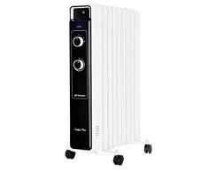 Orbegozo RJ 2000 - Radiatore a olio, 9 elementi, 2000 W, luce LED, termostato regolabile, ruote girevoli