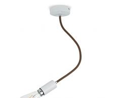CD Cables-Flexy One, Lampada Sospensione, Pendel Colorato Bianco, Flessibile Marrone
