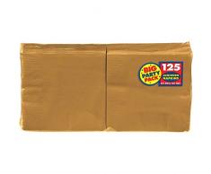 Amscan International 610013-19 - Tovaglioli a 2 veli, confezione da 125 pezzi, colore: Oro