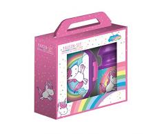 P.O.S 27564 Set pranzo Unicorn: set da 2 pezzi in confezione regalo