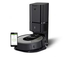iRobot Roomba i7+ (i7556) Robot aspirapolvere WiFi, svuotamento automatico, adatto per chi ha animali domestici, memorizza la planimetria della casa, programmabile, contenitore lavabile, argento